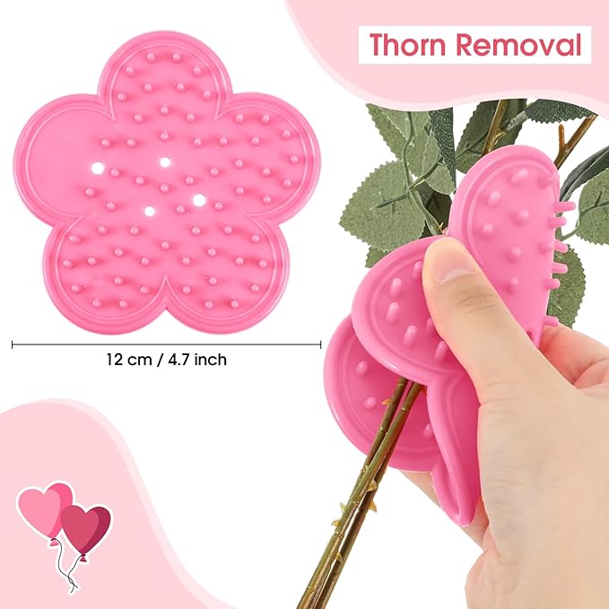 Lasnten 4 Pcs Rose Thorn Stripper Tool Thorn Remover Rose Cleaner Tool to Remove Leafs Thorns for Christmas Wedding Home Flower Shop DIY Florist Gardening Making Floral Arrangement(Pink)