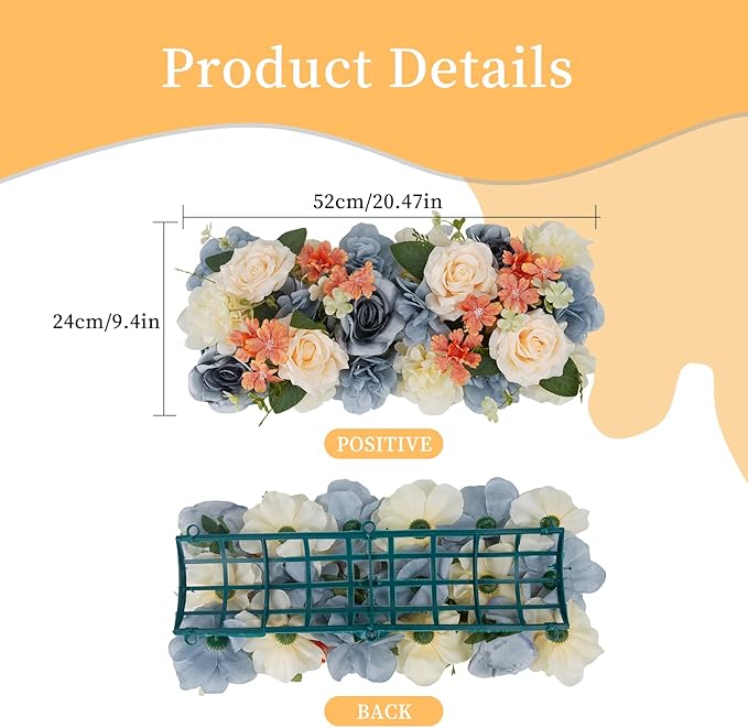 Flower Centerpieces for Tables - 10 Pack Wedding Arch Artificial Flowers Grey Arrangements Center Piece for Reception, Living Room, Kitchen, Dining Table Runner Decorations