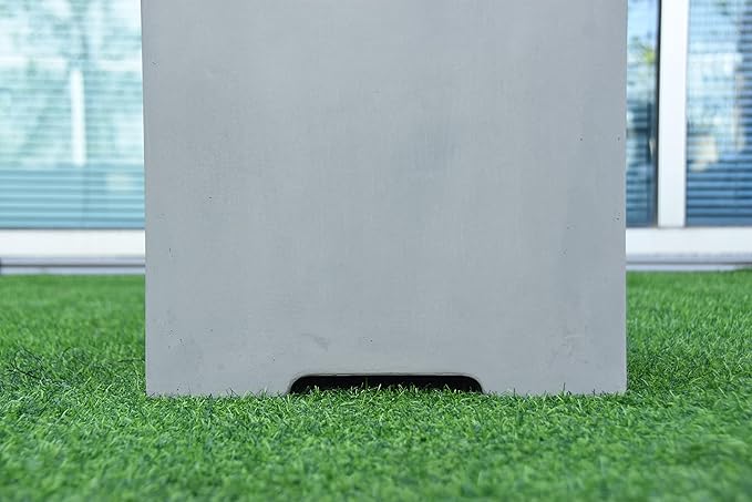 AMS Fireplace | Elementi Square-2 Smooth Light Gray 20 lbs Propane Tank Cover | Concrete GFRC Base | Dimensions: 15.7 x 15.7 x 20 inches | Perfectly Matches with Westport Fire Pit Table.