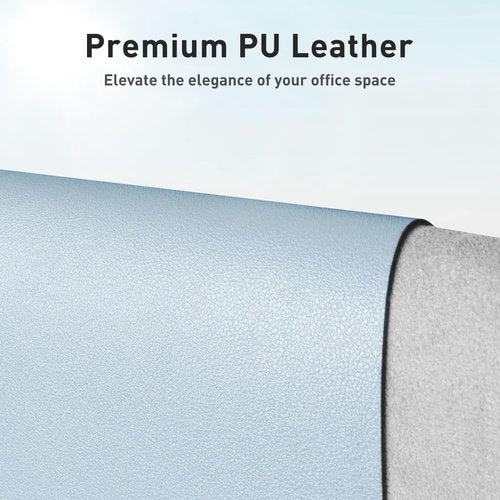 Aothia Leather Desk Pad - Non-Slip PU Leather Protector & Mouse Pad | Waterproof Office Mat (36" x 17", Baby Blue)