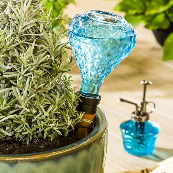 Glass Mini Watering Can & Self - Watering Globe Set - Flower Water Spray Bottle with Terracotta Spike, Perfect Plant Watering Gift for Indoor Outdoor Gardens