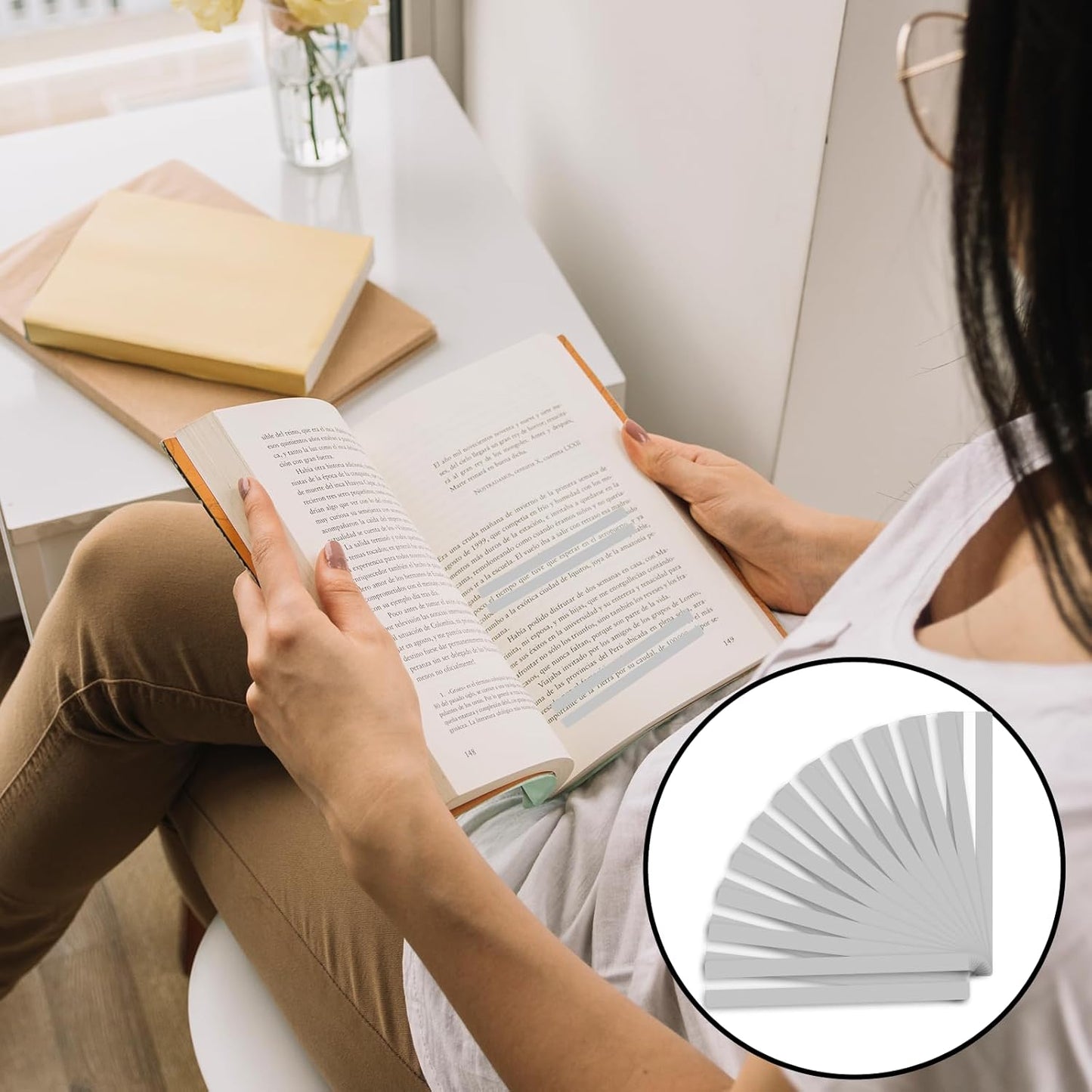 Skiennix Guided Reading Strips - 12 Colored Overlay Bookmarks for Dyslexia | Clear Reading Trackers