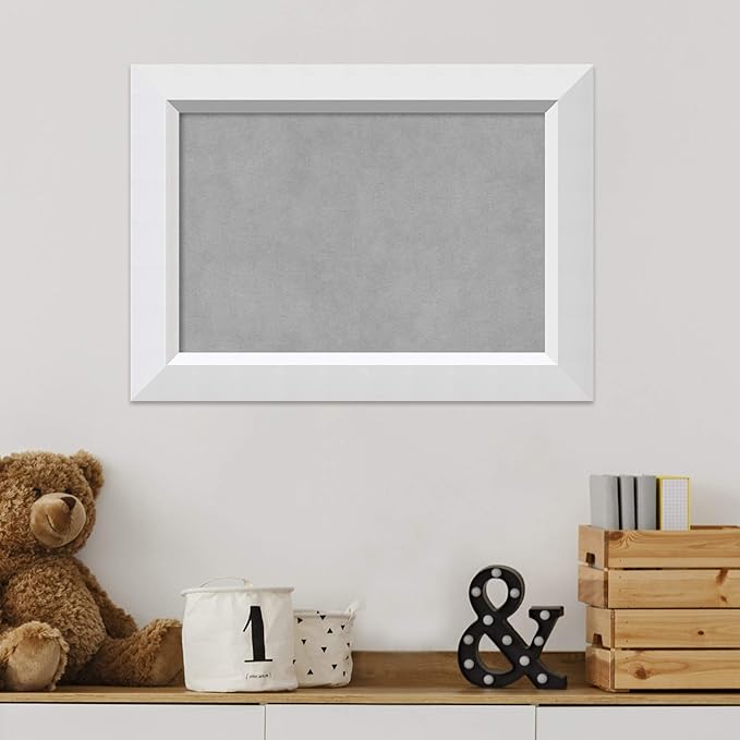 Amanti Art White Framed Magnetic Board 16x22 Small Vision Board for use with Magnets, 100% Metal Sheet to Display Items as Office Decor or for Home Organization in mudroom, Kitchen or Kids Room
