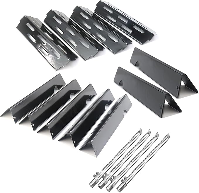 Grieptra Flavorizer Bars,Heat Deflectors and Grill Burner for Weber Genesis II E-410, S-410, LX E-440, S-440 (Porcelain Steel, 66030 * 7+ES/410 * 4+66790 * 4)