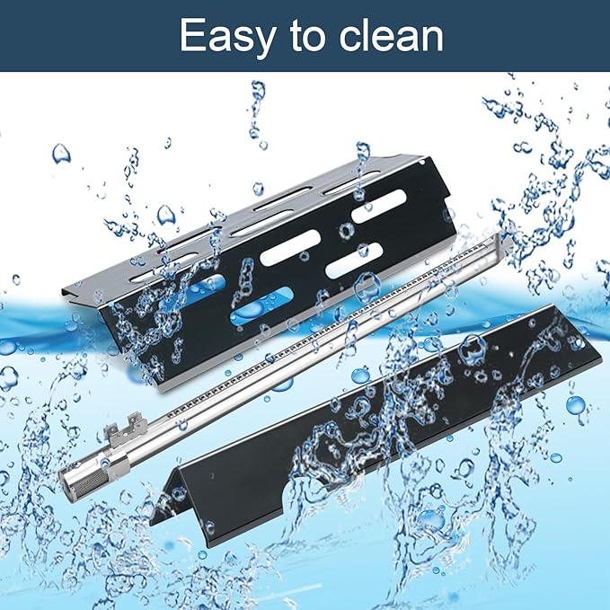 Grieptra Flavorizer Bars,Heat Deflectors and Grill Burner for Weber Genesis II E-410, S-410, LX E-440, S-440 (Porcelain Steel, 66030 * 7+ES/410 * 4+66790 * 4)