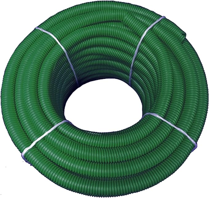 Flexible Polyethylene HDPE Non-Split Corrugated Wire Loom Tubing (Green, 1-1/2" Dia. x 100 ft)