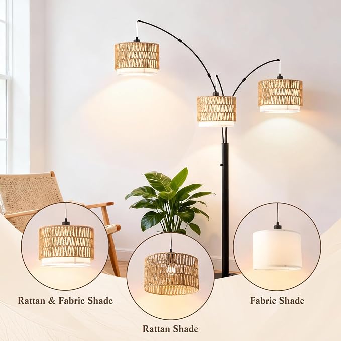 Floor Lamp with Shelves, Flower Floor Lamp for Living Room, Flower Standing Lamp with 3 Bulbs, Unique Corner Lamp with 3 Color Temperature, Foot Switch, Floral Tall Lamp for Bedroom Kids Home