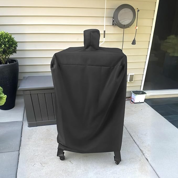 Arcedo Vertical Smoker Cover Compatible with Pit Boss Copperhead 4, 5, 7 Series, PBV4PS2, PBV4NX, Pro 4-Series, Heavy Duty Waterproof Outdoor Wood Pellet Grill Cover for PB 73550, Black