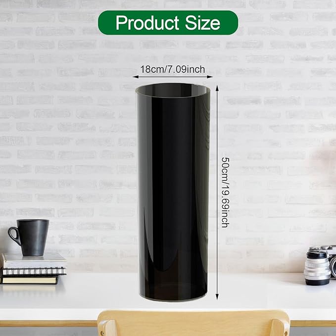 Qianly Tall Cylinder Vase Floor Decorative Standing Vase Flower Holder Hydroponic Plant Pot for Entryway Farmhouse Dining Room