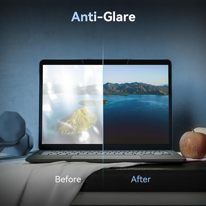 Mamol Magnetic Laptop Privacy Screen 14 inch ,16:9 Aspect Removable Anti Glare Protector Blue Light Privacy Screen Filter,Filter Shield Compatible with HP/Dell/Acer/Asus/Samsung/Lenovo/Thinkpad Envy