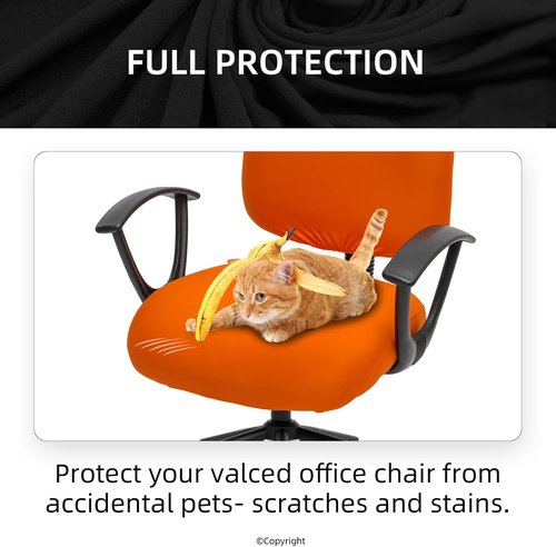 DIVA EN CAMINO DEC Stretchable Desk Chair Covers - Washable Slipcovers for Pets | Orange Color