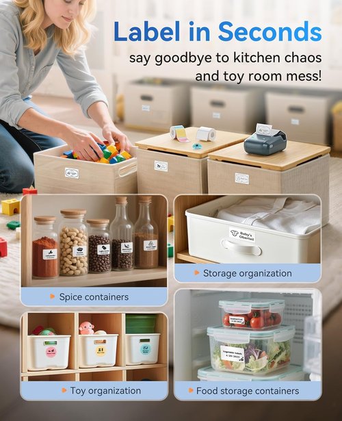 NIIMBOT B1 Label Maker - Includes 3 Roll Labels for Easy Organization and Customization