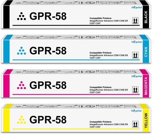 GPR-58 Toner Cartridge | Compatible with Canon iR-ADV C256/C257/C356 Printers - Black, Cyan, Magenta, Yellow