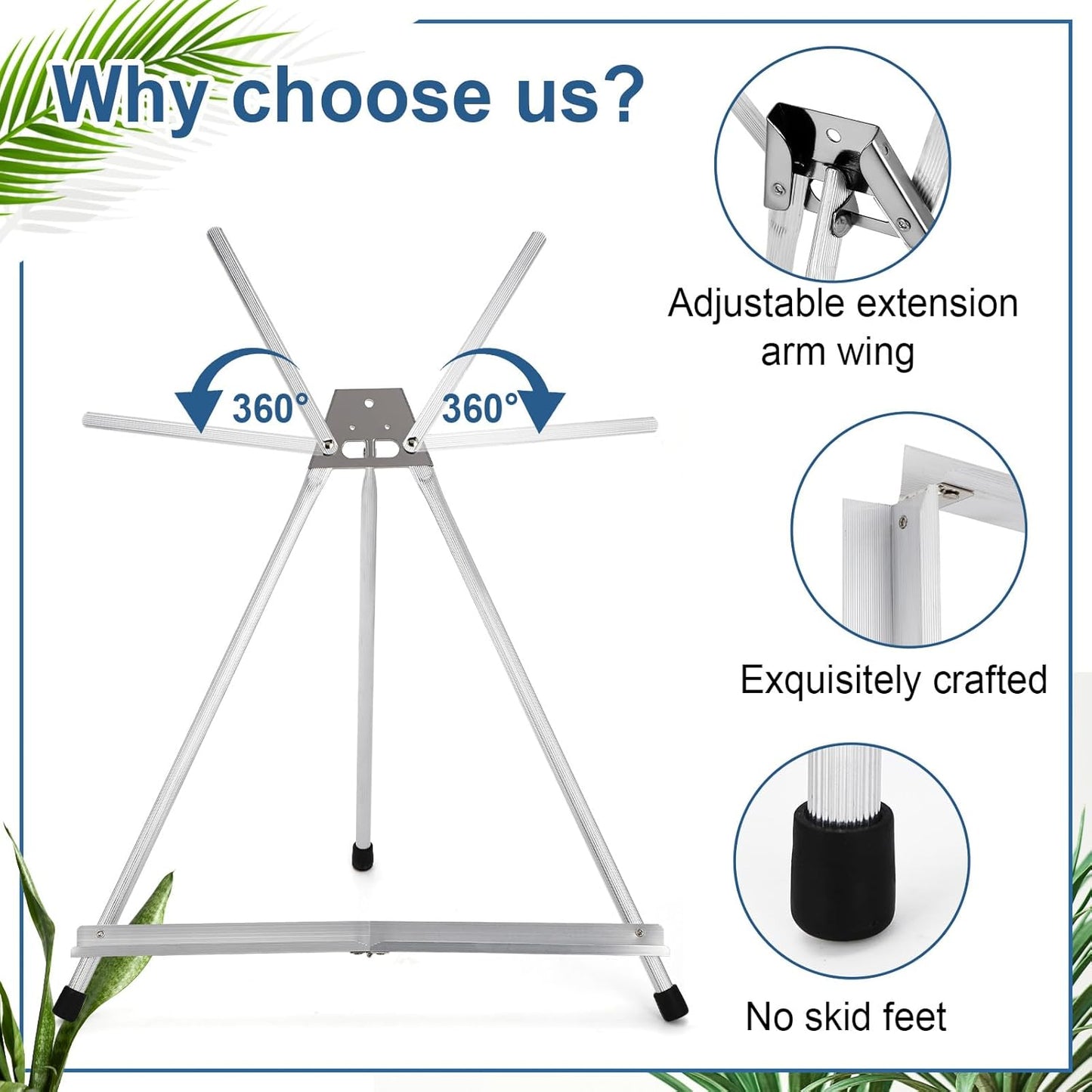 Zonon Adjustable Aluminum Tabletop Display Easel - 6 Pcs, 15'' to 21'' for Painting & Art