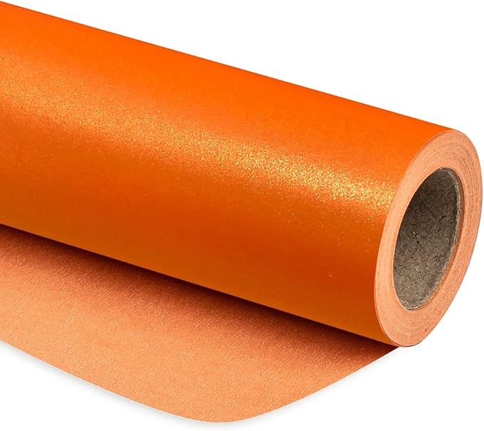 RUSPEPA Orange Matte Wrapping Paper - Solid Color Pearly - luster Paper Perfect for Wedding, Christmas, Baby Shower -17 Inches X 32.8 Feet