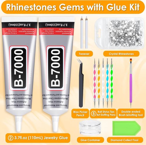 B7000 Clear Glue - Precision Tip Adhesive for Jewelry Making & DIY Crafts | 2Pcs 110mL