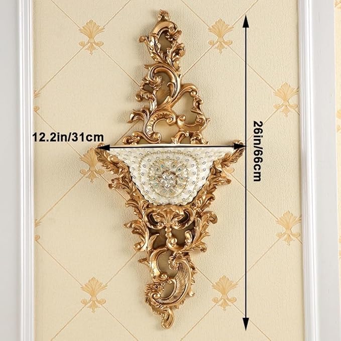 European-Style Resin Wall Mount Vases with Artificial Flowers Arrangements Bouquets for Living Dining Room Table Centerpiece Bedroom Office Hotel Home Decoration Tall Decorative Face Flower Vase(D)