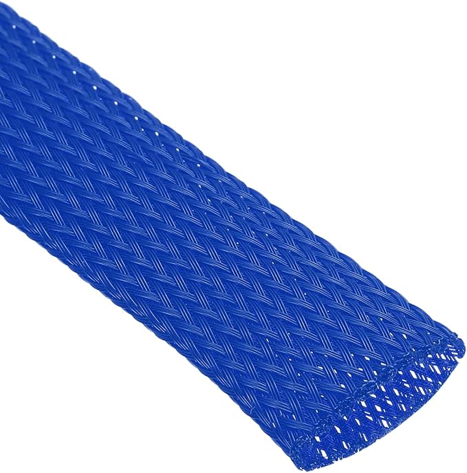 uxcell Expandable Sleeving,1 3/16-inch 25ft Cable Sleeve, Blue