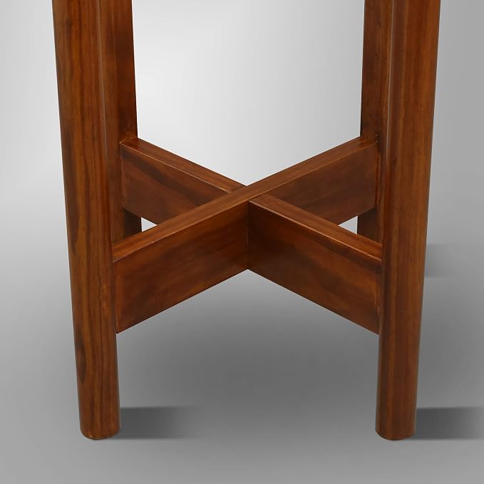 Casual Home Mid-Century Modern Wood Plant Display Stand, Fit Up to 10", Plant and Pot NOT Included - Antique Mahogany, 107-329