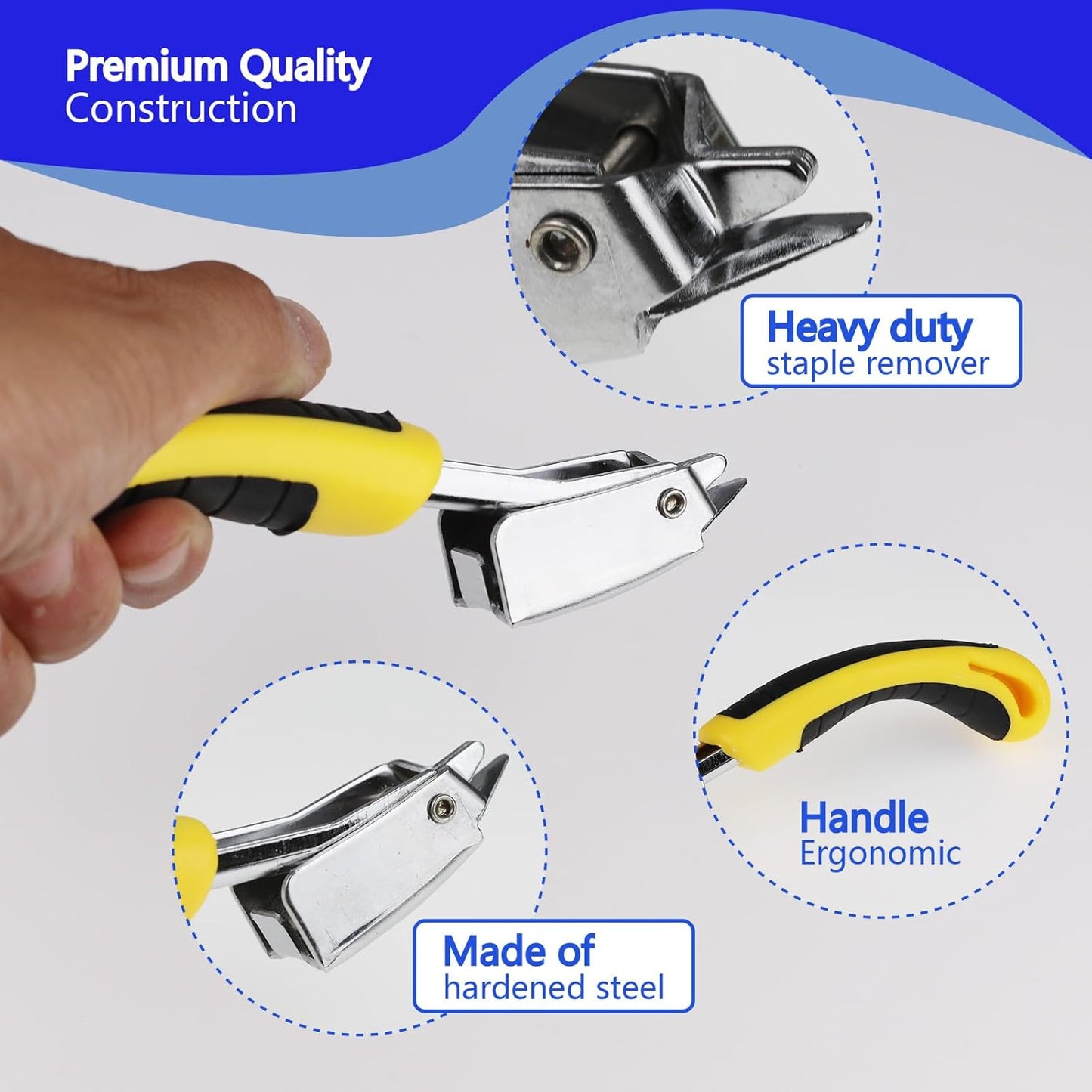 Upholstery Staple Remover - Heavy Duty Staple Puller with Non-Slip Handle for Furniture & Carpet