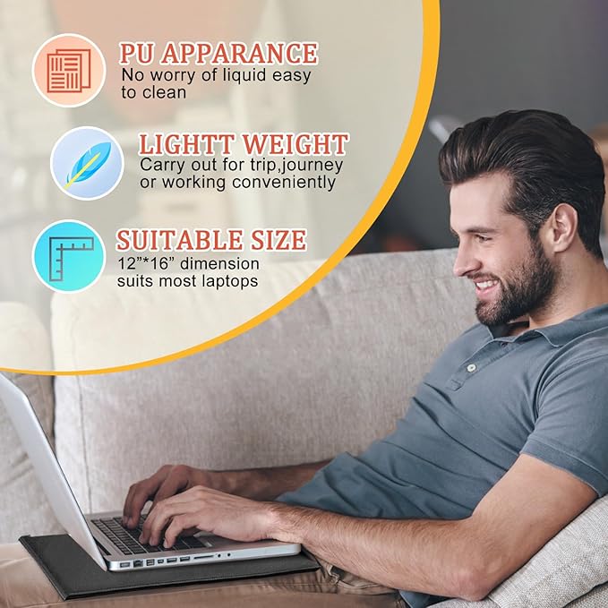 EMF Radiation Shielding Laptop Pad - 12x16 Inch Heat Blocking Mat, Anti-Radiation & Heat Protection for Laptop, Notebook, Tablet Use on Lap, Office, Travel