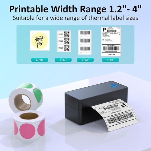 Shipping Label Printer - Skiennix 4x6 Bluetooth Thermal Printer for Small Business | Compatible with iOS, Android, Mac & Windows - Navy Blue