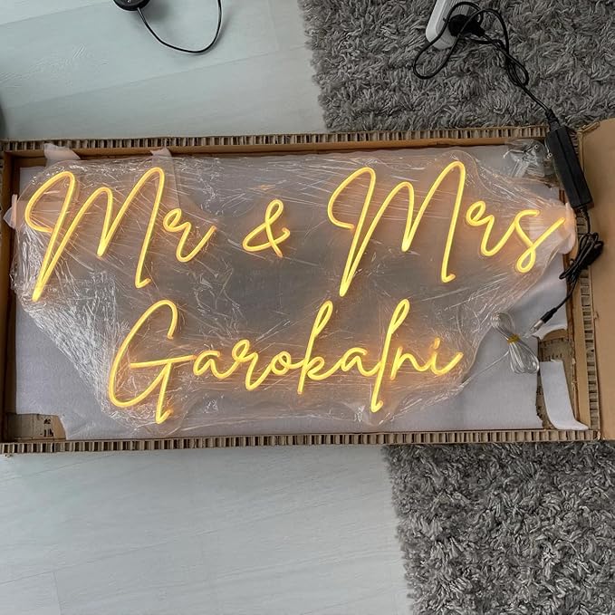GITM Custom Neon Signs for Wall, Personalized Large LED Lights for Name Logo Wedding Birthday, Home Decor, Bar Cafe Studio- Ideal Gift for Christmas, Valentine's Day