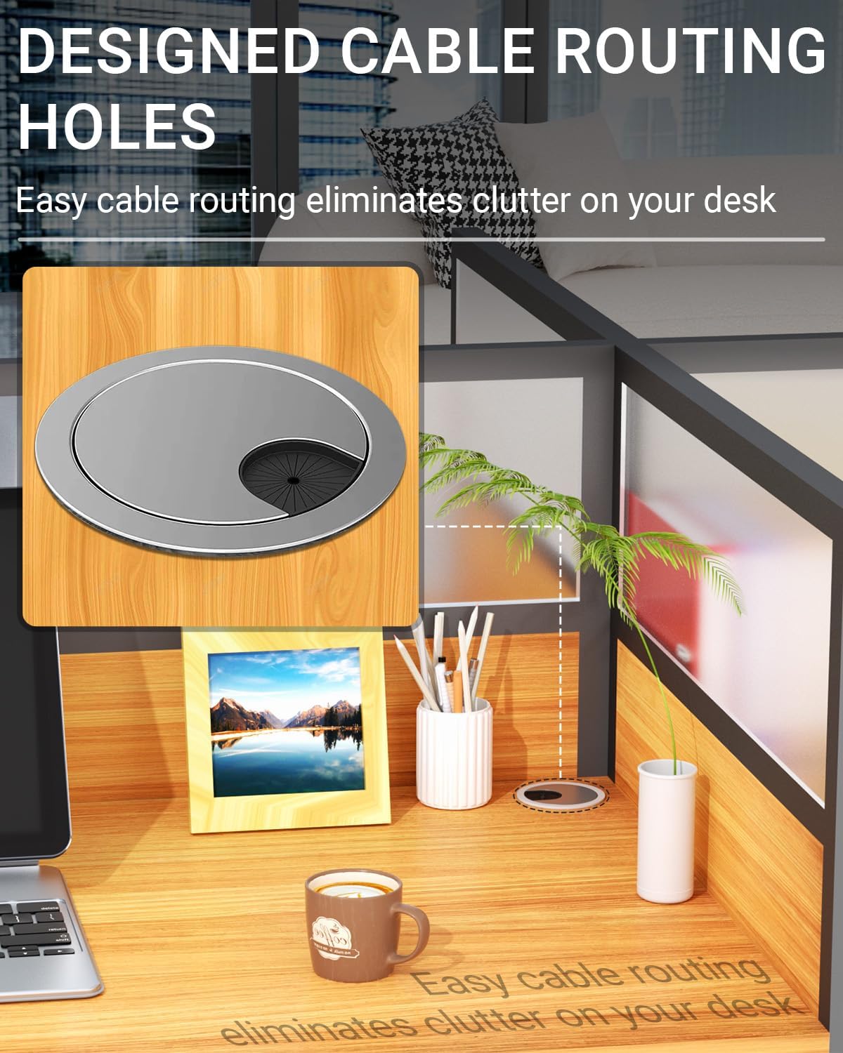 Skiennix Office Cubicle Desk - Mute Privacy Partitions for Computer Workstation | Side-by-Side Design