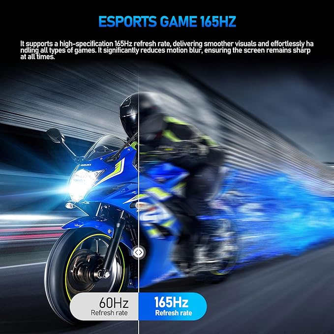 Gawfolk 49 inch Ultra-Wide Curved 1500R Gaming Computer Monitor, DQHD(5120×1440), 165Hz, 1MS, FreeSync, 120% sRGB, Height Adjustable PC Screen, HDMI2.1，DP1.4, Compatible Wall Mount 75 * 75mm - Black