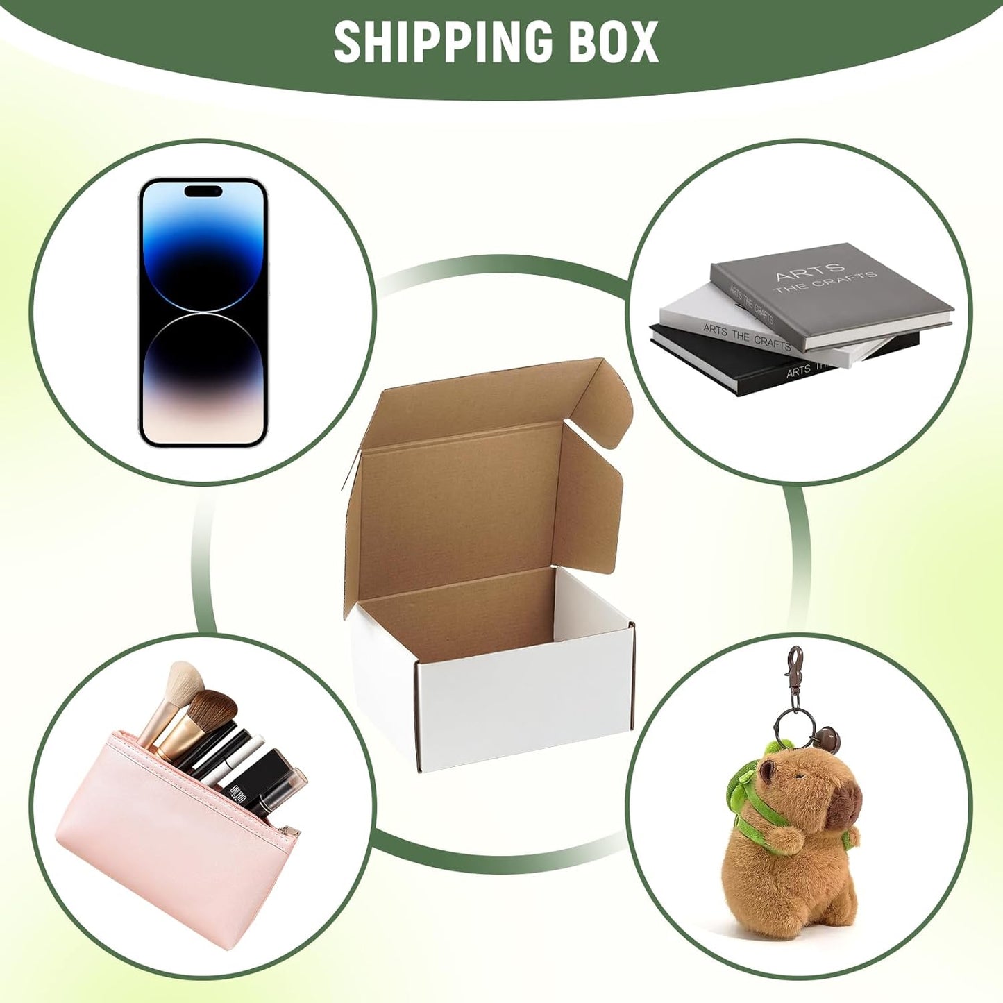 White Corrugated Cardboard Shipping Boxes Set of 5 - 8"x6"x4" Literature Mailers