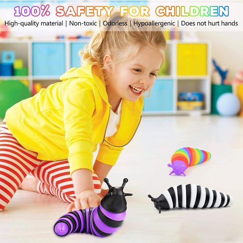 Cevioce Fidget Slug Toy Set - 3Pcs Sensory Toys for Autism | Ideal for Travel & Gifts for Kids