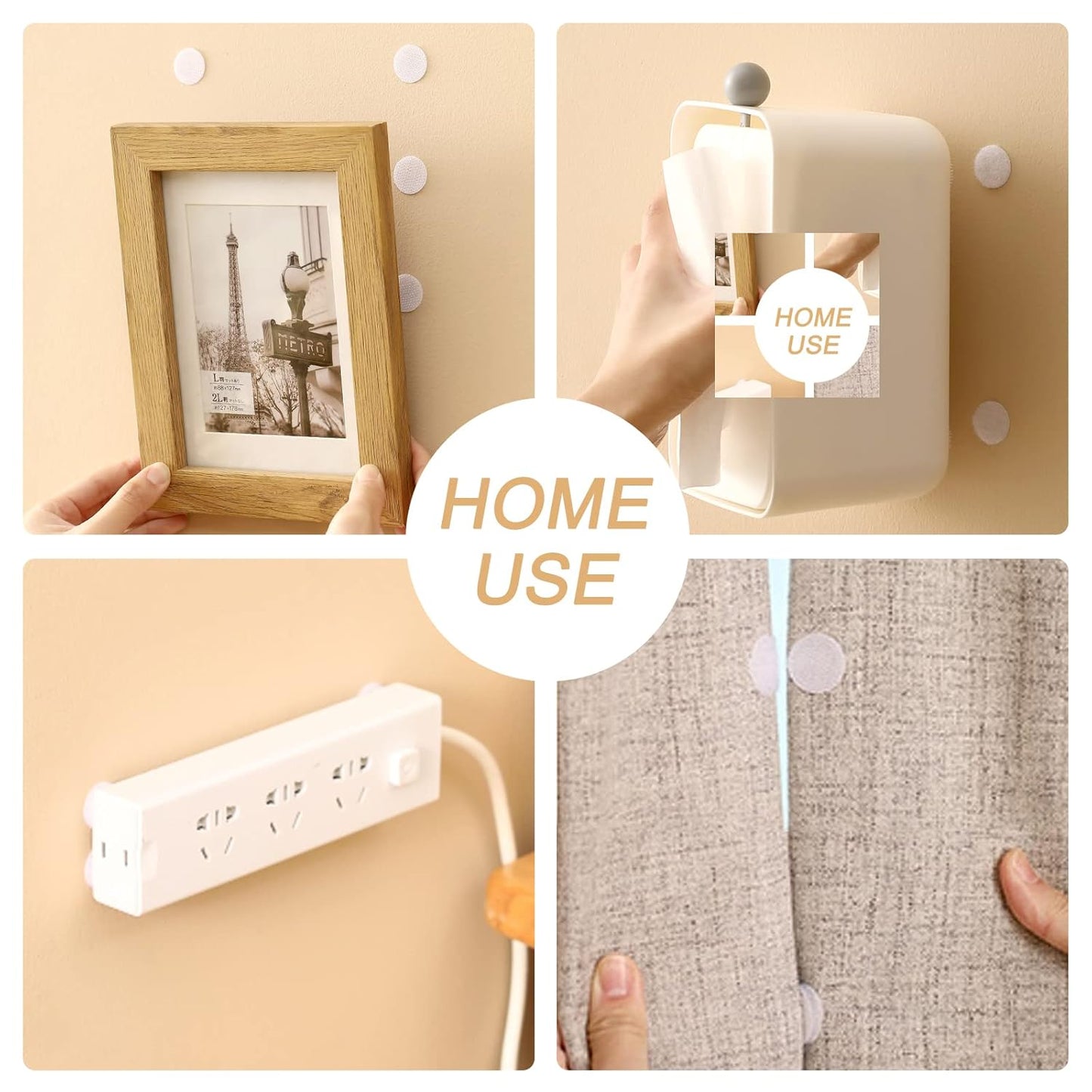 WXBOOM Self-Adhesive Hook and Loop Dots - 4000 Pcs (2000 Pairs) | 0.79in Nylon for Home & Office