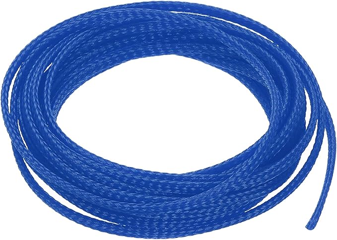 uxcell PET Expandable Sleeving 10ft 1/8" Blue Cable Management Sleeve Cord Organizer for Wrap Protect Cable