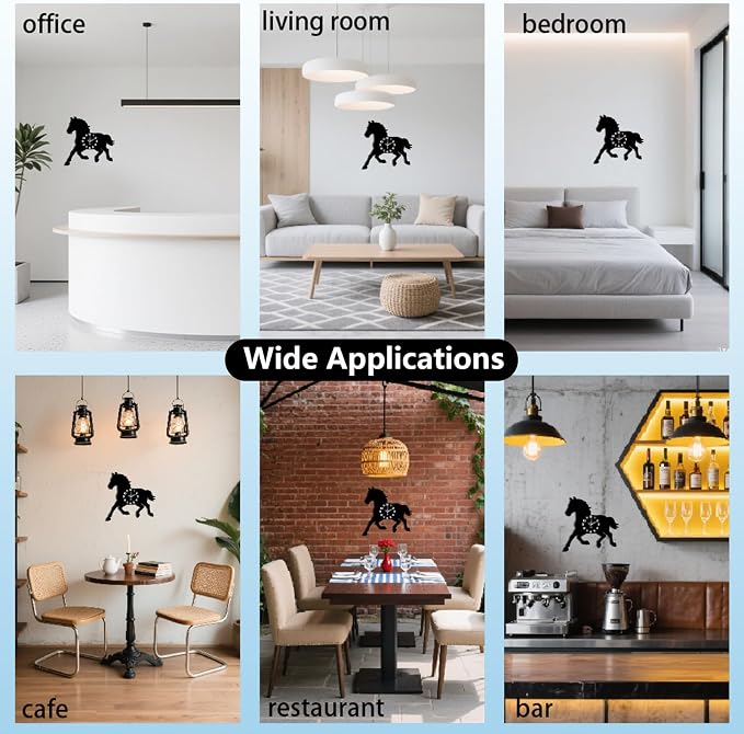 Horse Wall Clock Irregular Shape Decorative Wall Clock Non-Ticking Clock for Home Office Decoration, 13.15×12.99 inch