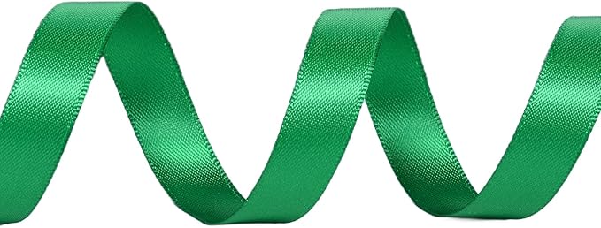 YAMA Green Double Faced Satin Ribbon 1/2 Inch 25 Yards Green Ribbon for Gift Wrapping Crafts Hair Bows Wedding Party Christmas Decoration