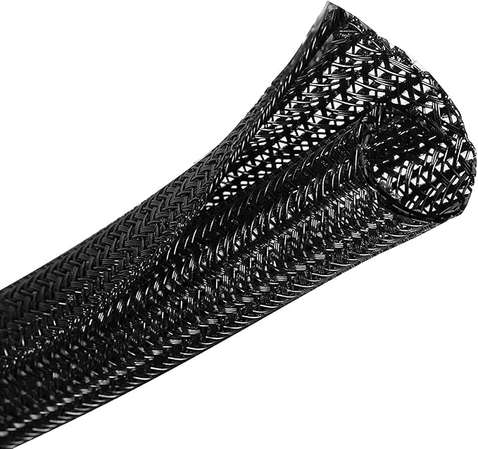 GBSCLOVER Wire Cord Protector Wire Loom Tubing, 25ft - 1 inch Cable Sleeve Split Sleeving for USB Cable，Computer Electrical Wire Power Cord Audio Video Cable Black