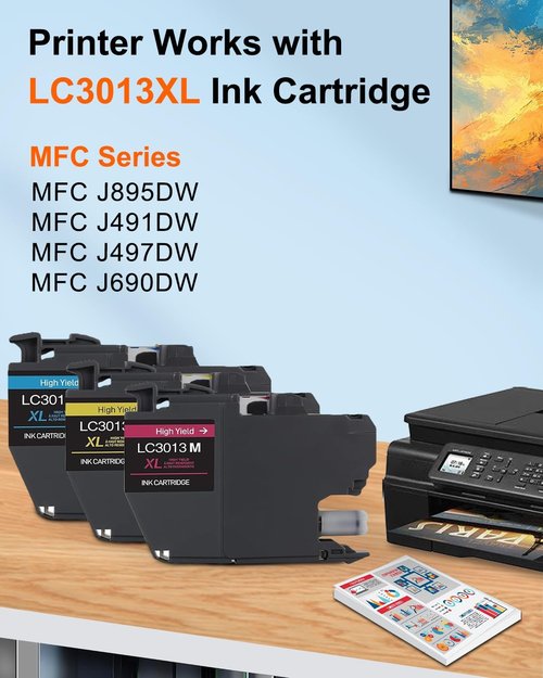 Brother LC3013 High Yield Color Ink Cartridges - Replacement for MFC-J491DW, MFC-J497DW, MFC-J690DW, MFC-J895DW Printers | 3-Pack (Cyan, Magenta, Yellow)