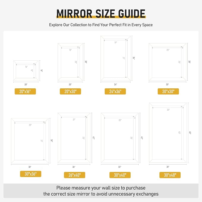 CULER White Wall Mirror for Bathroom,Rectangle Rustic Large 30 x 36 inch Hanging Vanity Mirrors for Living Room,Bedroom,Entryway