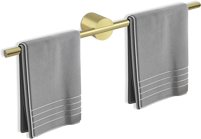 Adjustable Length Stainless Steel Towel Rack - 18-24 Inch Fit, 26.4 Inch Total Length - Brushed Gold 304 Stainless Steel Towel bar for Bathroom & Kitchen