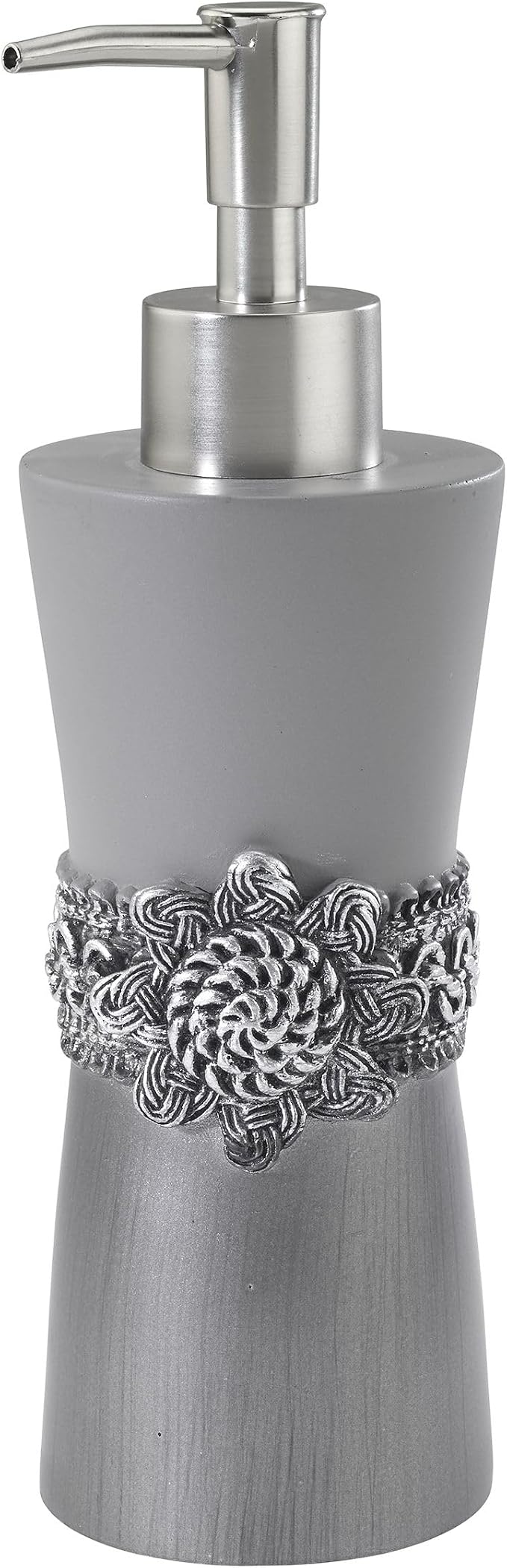 Avanti Linens - Soap Dispenser & Lotion Dispenser, Durable Resin Bathroom Accessories (Braided Medallion Collection)