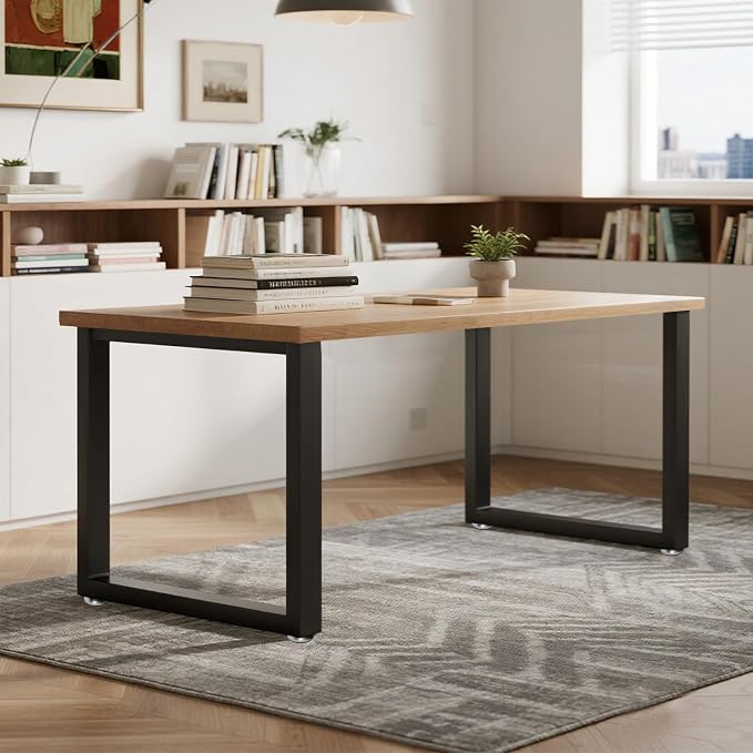 Metal Table Legs 28''Hight 24'' Wide with Adjustable Protector Feet, Industrial & Rustic Style Heavy Duty Metal Furniture Legs for DIY Dinning Table Coffee Table Modern Desks, Rectangle Shape, Black