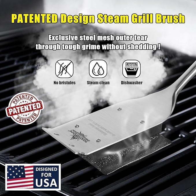 XUDAKAIXIN BBQ Replaceable Scraper Cleaning Head, Durable for Cast Iron or Stainless-Steel Grates, Barbecue Cleaner (Only Replaceable Cleaning Head No Grill Brush)