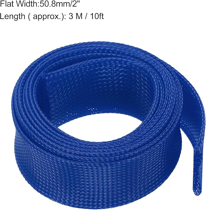 uxcell Expandable Sleeving, 2-inch 10ft Cable Sleeve, Blue