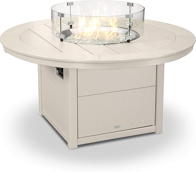 POLYWOOD® Round 48" Fire Pit Table in Sand