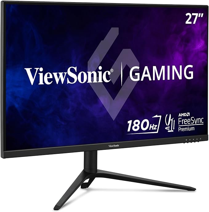 ViewSonic VX2728J 27 Inch 1080p IPS Gaming Monitor with 180Hz, 0.5ms, FreeSync Premium, NVIDIA G-Sync Compatible, Advanced Ergonomics, HDMI, and DisplayPort Inputs