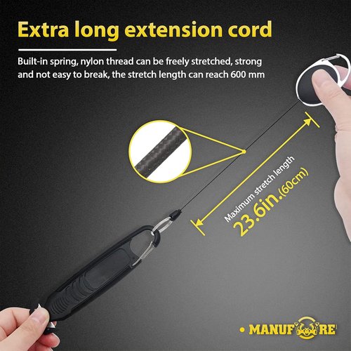 MANUFORE Safety Knife Set - 5 Pack Box Openers with Retractable Key Chains for Easy Cutting
