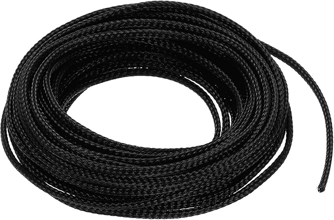 uxcell PET Expandable Sleeving 25ft 1/8" Black Cable Management Sleeve Cord Organizer for Wrap Protect Cable