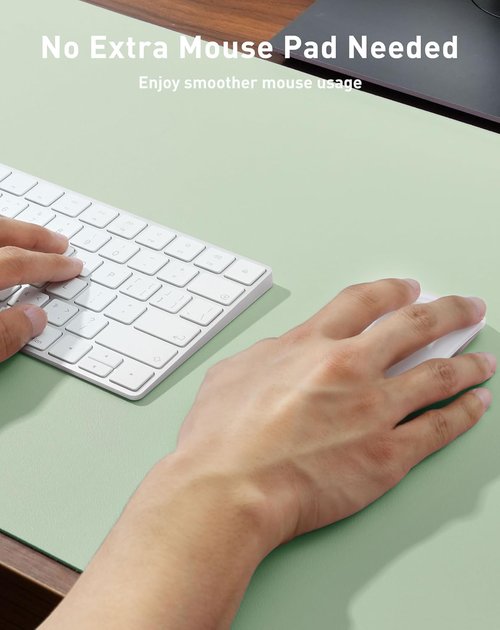Aothia Faux Leather Desk Mat - Large Non-Slip Mouse Pad | Waterproof Writing Surface (Aqua, 40" x 24")