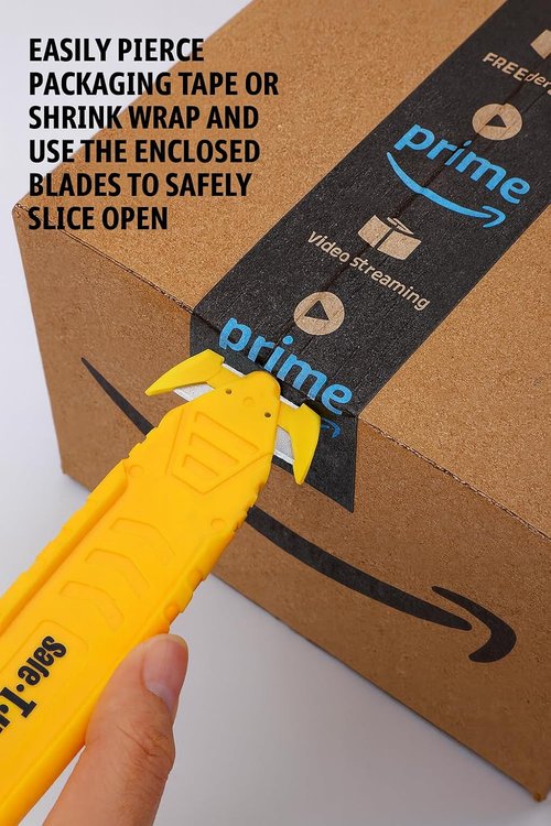 Safe•T•Kut Safety Box Cutter 20 Pack - Enclosed Blade Utility Knife for Easy Box Opening & Packaging