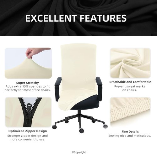 Elastic Chair Cover by [Brand Name] - Durable, Washable Protector for Office Desk Chairs | Soft, Stretchy Anti-Dust Design